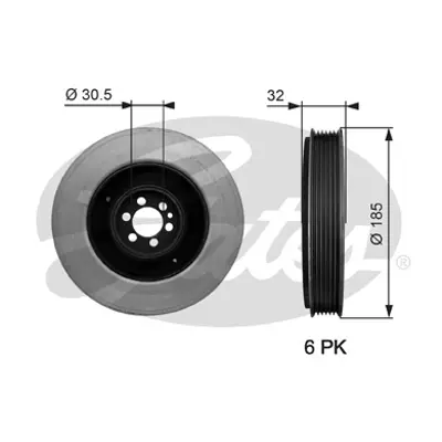 GATES TVD1042 Krank Kasnağı 27823 33812 544002810 70927823 70933812 80001142 DP026 DP1001 DPV1019 VKM93202