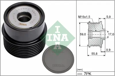 INA 535 0354 10 Alternatör Serbest Hareketi Ford Transıt (2.4) 124325100 124325248 986042650 986045370 DB0269 F00M991078 F00M991116 F00M991192 F042304066 OAP7069 VKM03405