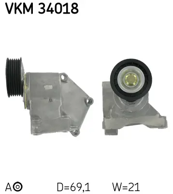 SKF VKM 34018 V Kayış Gergi Rulmanı  Focus 1.4 16v-1.6 16v 98-04 21779 534003210 APV2268 T0317 T38316
