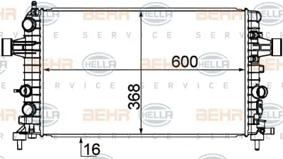 BEHR MAHLE CR 1091 000S 8mk376754-081 Radyatör Astra H- Zafıra 1.6-1.8 Ac Klimasız Mek 600x368x18 1300266, 13145211