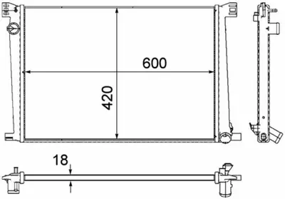 BEHR MAHLE CR 1123 000P 8mk376754-591 Radyatör Mini R55 R56 R57 R58 R60 R661 Mini Cooper 06 Ac Klimasız Mek 600x420x18 17117535099