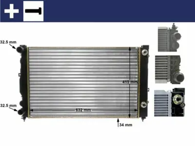 BEHR MAHLE CR 132 000S 8mk376716-621 Radyatör Passat 96-00 A4 95-01 A6 00-05 Adp-Ahl-Ana-Arm Ac Klimasız Mek Otom 630x412x34 8D0121251BC, 8D0121251BE, 4B0121251E, 8D0121251M, 4B0121251K, 8D0121251P, 8DO121251P, 4B0121251AG, 8D0121251C, 4B0121251T