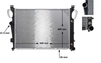BEHR MAHLE CR 304 000S Motor Su Radyatoru S-Class W220 98>05 2205001403, 2205002403, A2205001403, A2205002403, 2105001403, 5000322024, A5000322024, A2105001403, 1063095, 8MK376712591