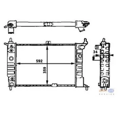 BEHR MAHLE CR 356 000S Motor Su Radyatoru (Mekanik) Klimali A.T Astra F X16xel 1300109, 1300148, 52455010, 52459347, 52459348, 1300108, 1300115, 1300116, 1300134, 1300147