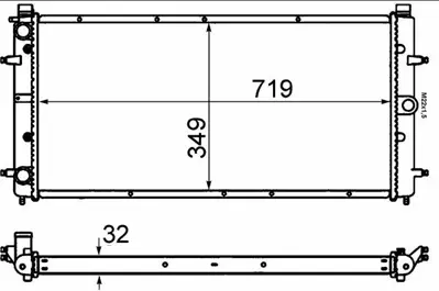 BEHR MAHLE CR 398 000S 8mk376714-481 Radyatör Transporter T4 2.4-2.5 Tdı Ac Klimasız Mek Otom 719x346x34 701121253D, 701121253E, 701121253F, 701121253K, 701121253M, 701121253KF, 2110210210, 869006S238, 7L6121253A, 701121253