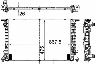 BEHR MAHLE CR 910 000S Su Radyatörü 8K0121251T