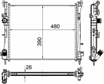 BEHR MAHLE CR 947 000S 8mk376748-751 Radyatör Clıo Iı-Symbol Iı 1.5dcı Ac Mek 480x390x26 8200245596
