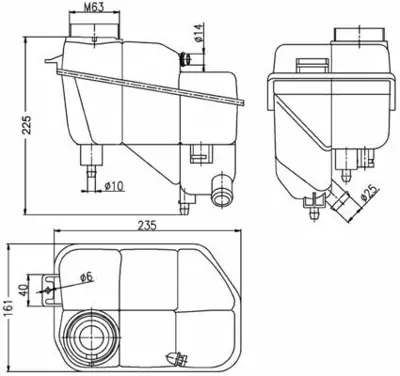 BEHR MAHLE CRT 202 000S Radyator Yedek Su Deposu C219 05>10 W211 02>08 S211 03>09 A2115000049
