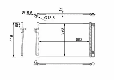 BEHR MAHLE AC 344 000S Klima Radyatoru Bmw M54 N62 N73 E60 E65 E63 E64 2282939á