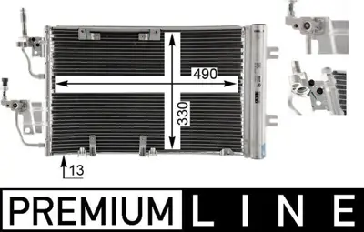 BEHR MAHLE AC 400 000P 8fc351302-371 Klima Kondenseri Astra H 1.3-1.7-1.9cdtı-Zafıra 1.7-1.9cdtı 488x331x16 93182213
