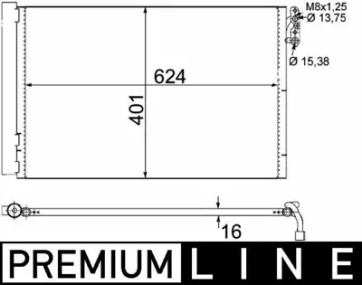 BEHR MAHLE AC 413 000P 8fc351302-611 Klima Kondenseri Bmw 1 E81-E82-E88 - Bmw 3 E90-E91-E92-E93 -Bmw X1 E84 -Bmw Z4 E 89 9229022