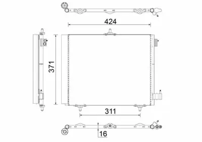 BEHR MAHLE AC 460 000S Klima Radyatoru C2 C3 C3 Iı C3 Plurıel C3 Iıı Ds3 P208 P207 P1007 P20×108 Olcu: (424×371x16) 6455JF