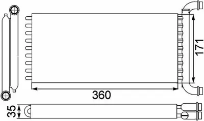 BEHR MAHLE AH 166 000P Kalorıfer Radyatoru Crafter Sprınter 06> A0038358901, 38358901, 2E0819017C, A38358901, 72041, 8FH351333214, 8FH351313571, 6102014, A2E0819017C