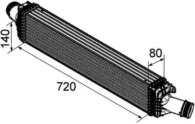 BEHR MAHLE CI 169 000P 8ml376746-181 Turbo Radyatörü Intercooler Audı A4-A5-A6-A7-A8-Q5 2.7tdı-3.0tdı 08 720x134x76 Al-Pl-B 8K0145805E