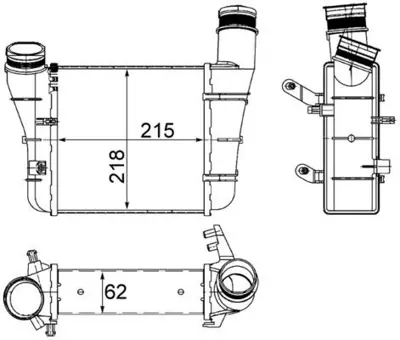 BEHR MAHLE CI 336 000S 8ml376776-081 Turbo Radyatörü Intercooler Audı A4 1.9tdı 00-04 -2.0tdı 04 A6 1.9tdı 01-05 2 15x218x6 8E0145805S