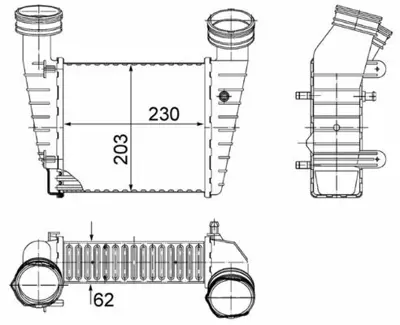BEHR MAHLE CI 347 000S Turbo Radyator Intercooler Avb Awx Avf Bsv Passat 97>05 Superb 02>08 3B0145805D, 8D0145805C, 3B0145805H, 8D0145805, 3B0145805E, 8D0145805D, 96680, 830M16, 8ML376776634, 8ML376776631