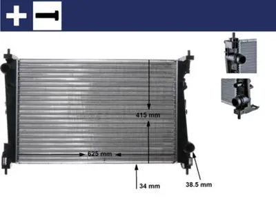 BEHR MAHLE CR 1112 000S Motor Su Radyator Punto Bravo 1,3jtd - 1,7cdtı Doblo Iıı 1,6d - 2,0d Multıjet Corsa D A13dtc Z13dte 1300287