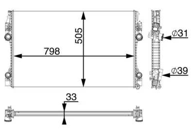 BEHR MAHLE CR 1163 000P Motor Radyatoru Panamera 3,0 - 3,6 - 4,8 L 09- (795x498x32 ) 97010613103
