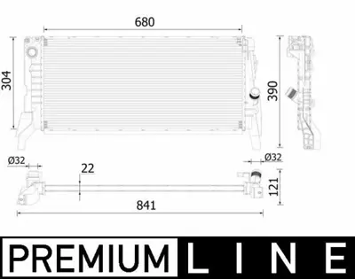 BEHR MAHLE CR 2308 000P Motor Su Radyatoru Bmw B37 F45 F46 F48 Mını F56 F55 F57 F60 Premıum Lıne 17117617631, 7617631