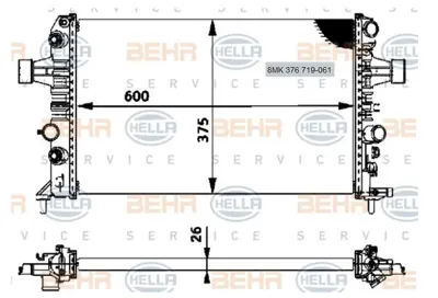 BEHR MAHLE CR 574 000P 8mk376719-061 Radyatör Astra G 1.6 Z16xep Ac Mek 600x375x26 93179909