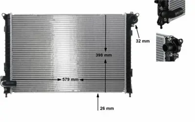 BEHR MAHLE CR 983 000S 8mk376749-501 Radyatör Mini One-Cooper 01-07 578x398x26 Ac Düz Su Borusuna Sahip 1475550