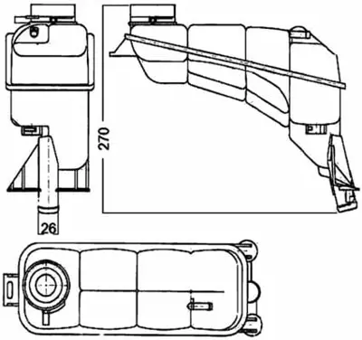BEHR MAHLE CRT 117 000S Radyator Yedek Su Deposu E-Class W210 96>02 S210 97>03 A2105000249, A2105000349, A2105000549, 2105000549, 2105000249, 2105000349, 2105010715, 2105010615, 2105010515, 2105010315