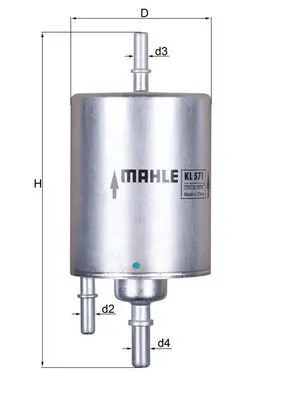 BEHR MAHLE KL 571 Yakıt Filitresi 4F0201511C, 4F0201511E, 4F0201511A, 420201511