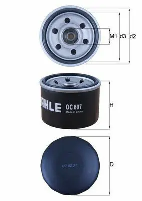 BEHR MAHLE OC607 Yag Filitresi Mıtsubıshı (Ha_) 0.7 2016 , Fortwo Cabrio (451) 07 1321800110