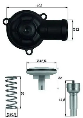 BEHR MAHLE TI 220 87D Termostat 87 C Azq Blf Bme Fabia Golf V Octavia Ii Roomster 1.2 1.6 Blf Cgpa Cgpb 03C121110A