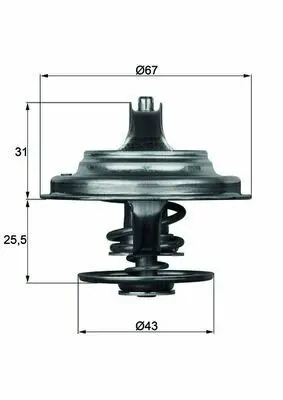 BEHR MAHLE TX2379D Termostat  79 °c Man Tga 18.310, 18.320 Iveco Eurotrakker Mp 440 E 42 Ht 251899, 98465113, A0042034375