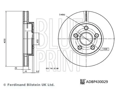 BLUE PRINT ADBP430029 Fren Diski 4351247060