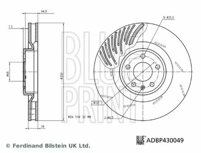 BLUE PRINT ADBP430049 Fren Diski 95B615301T
