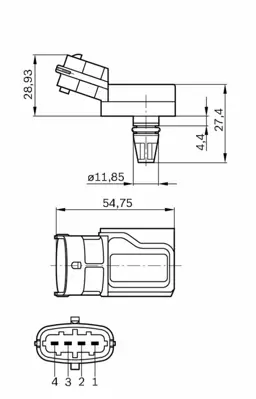 BOSCH 0281002573 Basınc Sensoru Master Scenıc Megane 1.5dcı 02> 223658143R