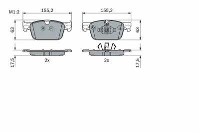 BOSCH 0986424333 Fren Balatası Volvo S60 Iıı  S90 Iı  V60 Cross Country Iı V60ıı V90 Cross Country V90 Iı Xc60 Iı GDB2221