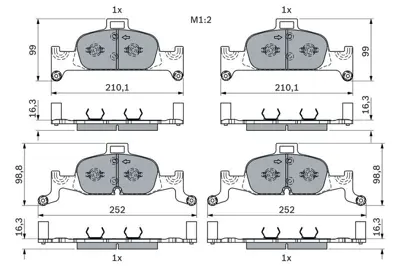 BOSCH 0986424432 Fren Balatası A4 Ön 15> Gdb2126 8W0698151M