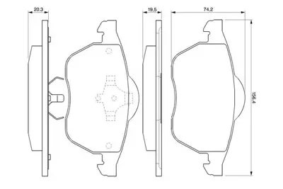 BOSCH 0986424460 On Fren Balatası A3 1.8t 96>99 Tt Tum Modeller 98> Bora 2.3 Vr5 3A0698151