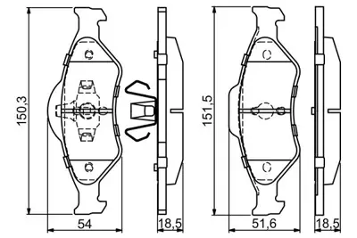 BOSCH 0986424645 Disk Balata 121 1.25i 16v-121 1.3i-121 1.8 Td-Fiesta 1.25i 16v-1.3i-1.4i 16v-1.8d 098650a388-0986tb2374 1130715