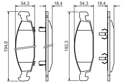 BOSCH 0986424666 On Fren Balatası Jeep Grand Cherokee Iı 5011969AA, 5018592AA, 2011969AA, 5018592AB, 1H0927807, 1J0927803, 2D0919351, 8D0927807C, 9015400017, 9015400117