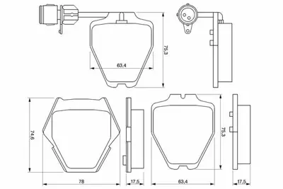 BOSCH 0986424689 Dısk Balata A8 4.2 Quattro 06.1994 - 05.1999  A8 4.2 Quattro 05.2000 - 09.2002  S4 2.2 Qua (Bae) 4A0698151D, 4D0698151S