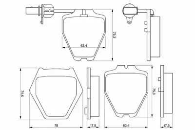 BOSCH 0986424690 On Fren Balatası Fıslı Audı A4 S4 Quattro 97>01 A4 A6 2.7 T 2.7 T Quattro 99>05 3D0698151B