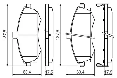 BOSCH 0986424810 On Fren Balatası Fişli Elantra 1.6 1.8 2.0 Crdı 00 Matrıx 01 (Gdb3378) 5810117A010