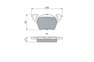 BOSCH 0986460002 Fren Balatası Arka V-Class 638-2 96>03 Vıto 638 96>03 34200220
