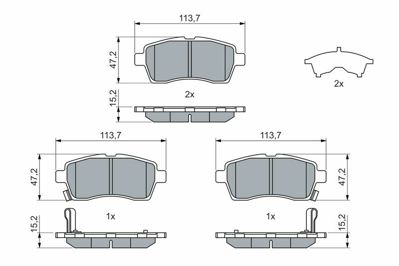 BOSCH 0986460075 Fren Balata Suzukı Swıft Ön 2282401, 31423651, 31423652, 31445975, 31445976, 31476722, 31476723, 31499905, 31499906, 31658359