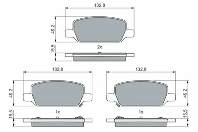 BOSCH 0986460086 Disk Balata Tesla Model 3 Model Y Arka 800824400A, 800824400B