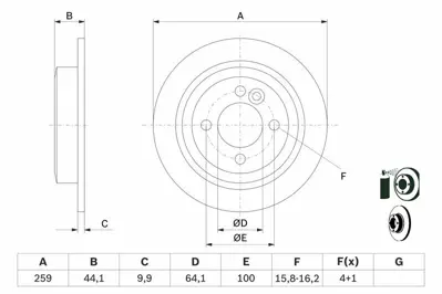 BOSCH 0986478601 Arka Fren Dıskı Mını R50 R52 R53 R55 R56 34216774987