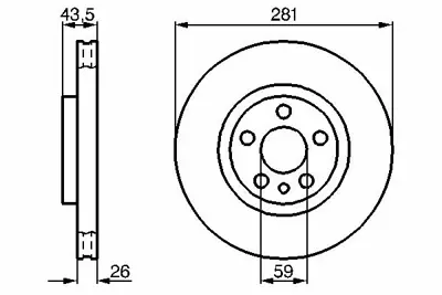 BOSCH 0986478812 On Fren Aynası (Dıskı) Expert Jumpy Scudo P806 Evasıon 1.9td - 2.0 - 2.0t - 2.1 Td (94 06) - (Hava Sogutmalı) 2 Ad 4246J3, K1317651080