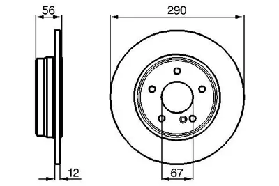 BOSCH 0986478899 Fren Dıskı Arka E-Class W210 9602 S210 9703 2 Ad A2104230512