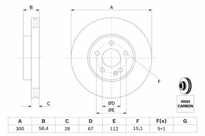 BOSCH 0986479137 Fren Dıskı Ön Vıano W639 03 Vıto W639 03 V-Class W447 14 Vıto W447 14 2 Ad A6394210012