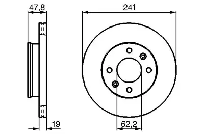 BOSCH 0986479206 On Fren Dısk Aynası Havalı 1.3 1.4 1.6 Benzınlı Hyundaı Getz 02 241mm 2 Ad 517121C000