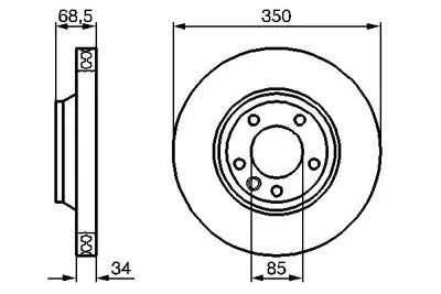 BOSCH 0986479251 On Fren Dısk Aynası Sağ Havalı Audı Q7 Porsche Cayenne Panamera Touareg 02 7L8615302